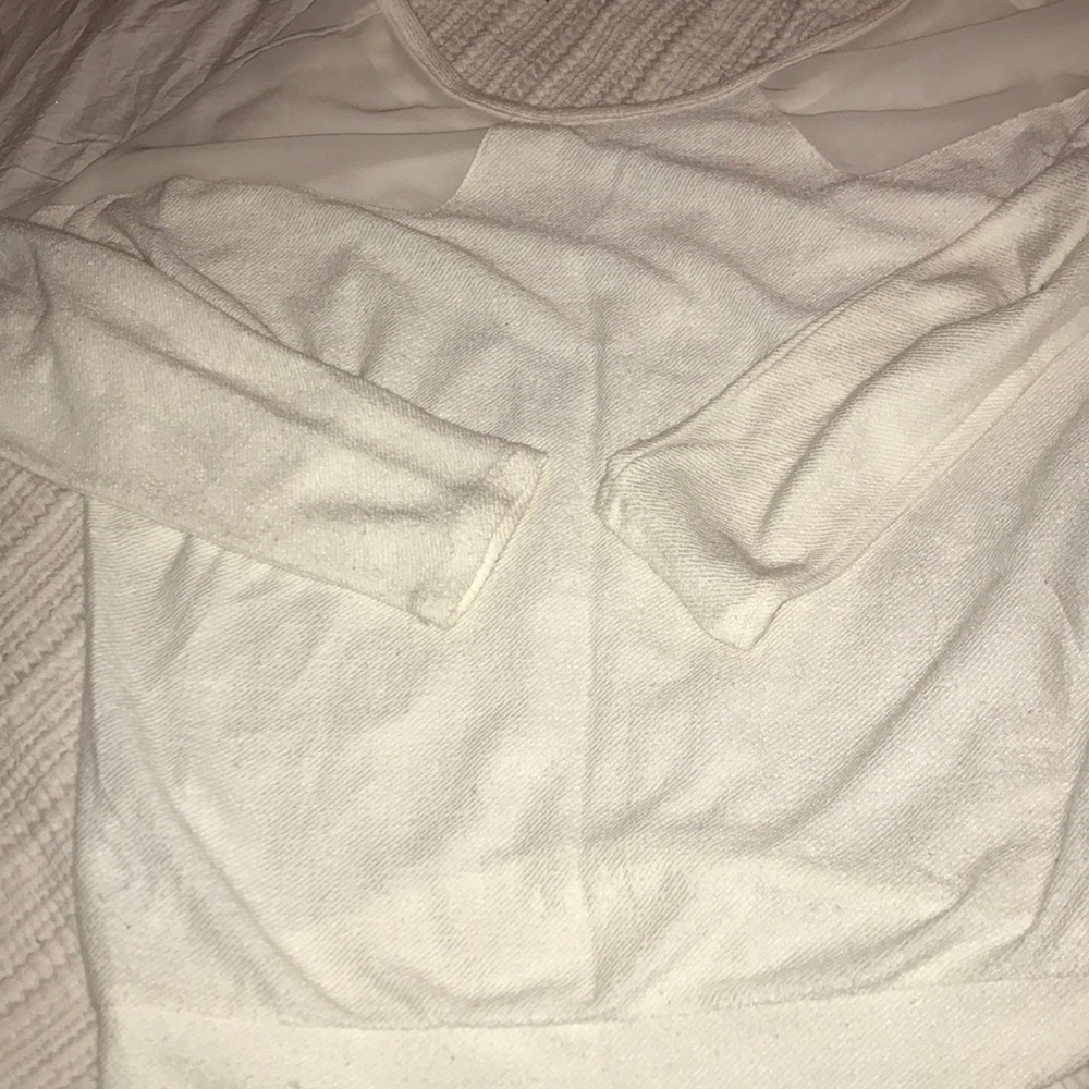 Xs sweater in white with some sheer panels